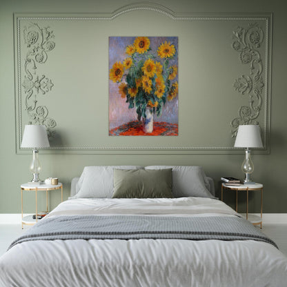 Bouquet of Sunflowers - claude monet Brushed Aluminum Print - 70x100 cm / 28x40 inches | claude monet Aluminum Print | claude monet Prints
