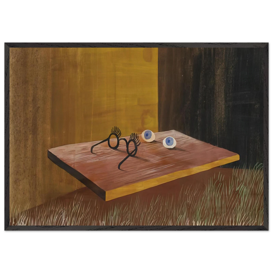 EYES ON THE TABLE 1938 - Remedios Varo 70x100 cm / 28x40 inches Framed Art Print – Black Wooden Frame