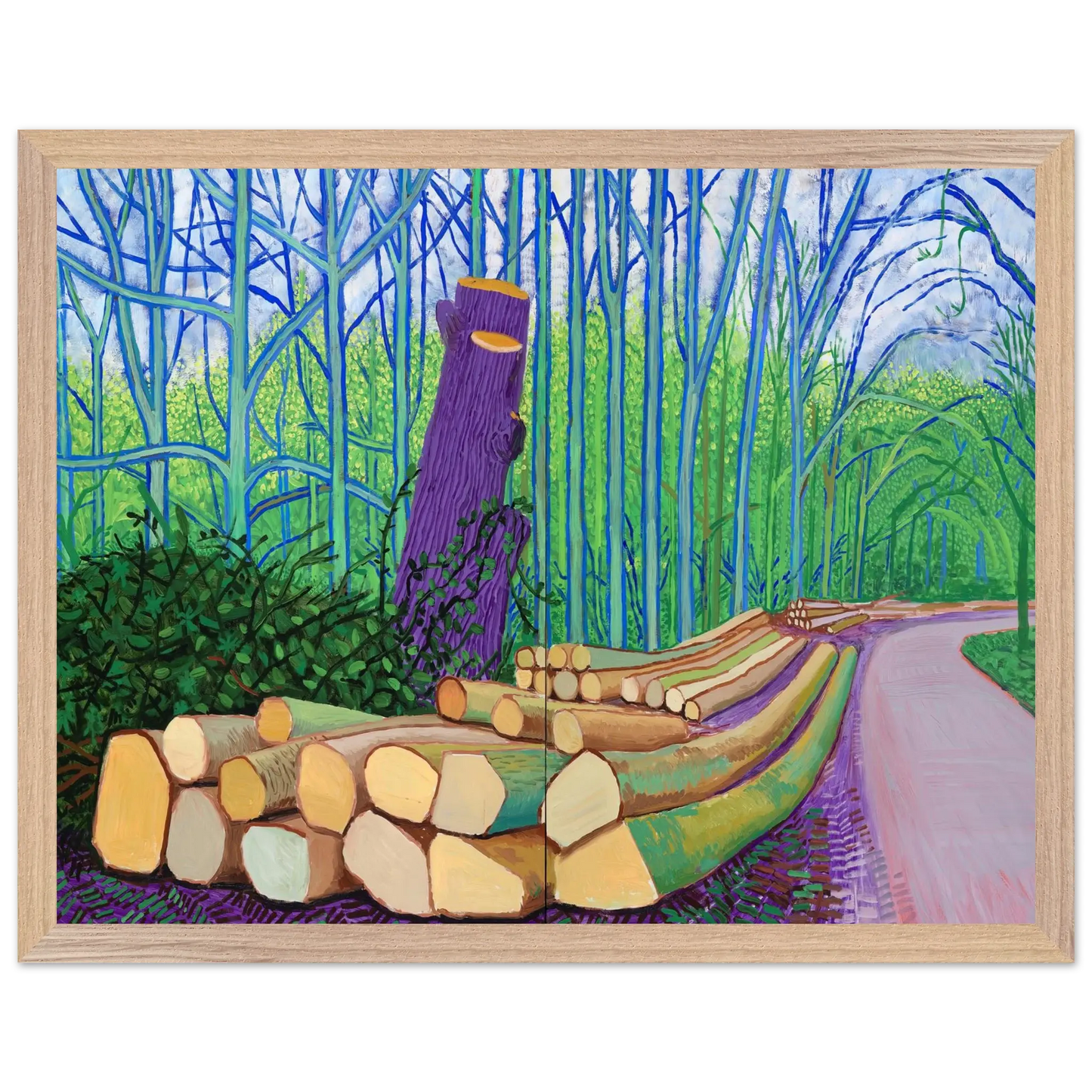 David Hockney - David Hockney Wall art - A2 (42 x 59.4  cm) - Premium Wooden Framed Poster With Fine Art Paper - Wood frame