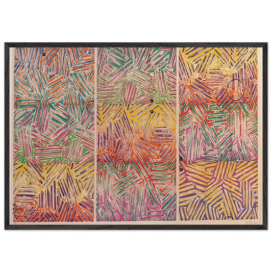 USUYUKI ULAE 227 - Jasper Johns 70x100 cm / 28x40 inches Framed Art Print – Black Wooden Frame