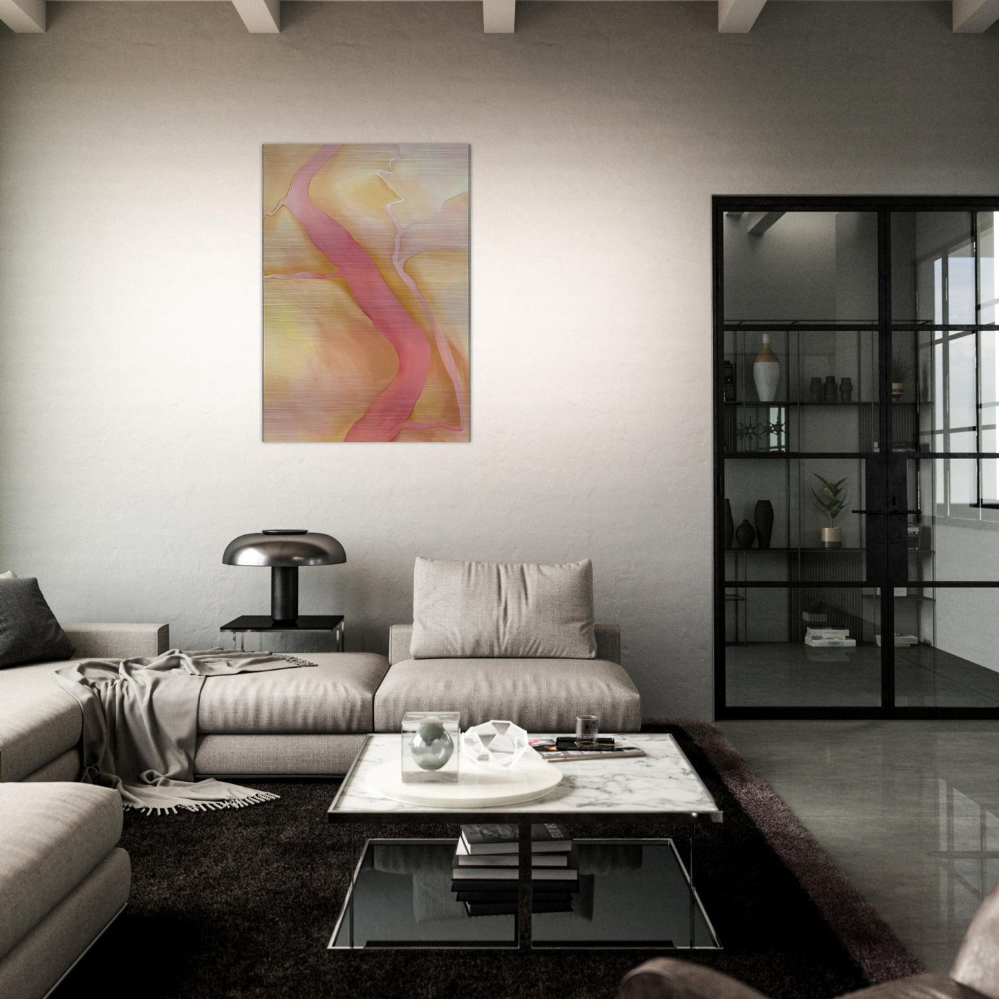 It Was Yellow and Pink II - Georgia O'Keeffe Brushed Aluminum Print - 70x100 cm / 28x40 inches | Georgia O'Keeffe Aluminum Print | Georgia O'Keeffe Prints