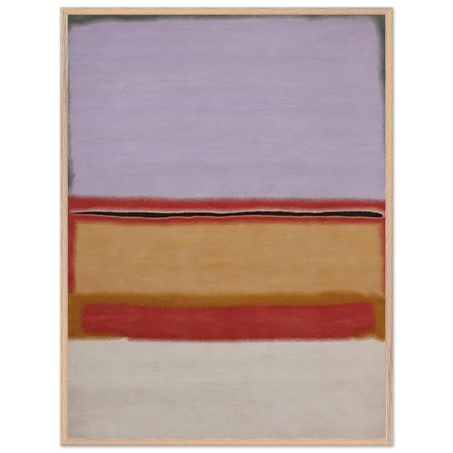 Mark Rothko - Orange over Violet - 1968 Wall Art - 30x40 cm / 12x16 inches - Premium Wooden Framed Poster With Fine Art Paper - Black frame