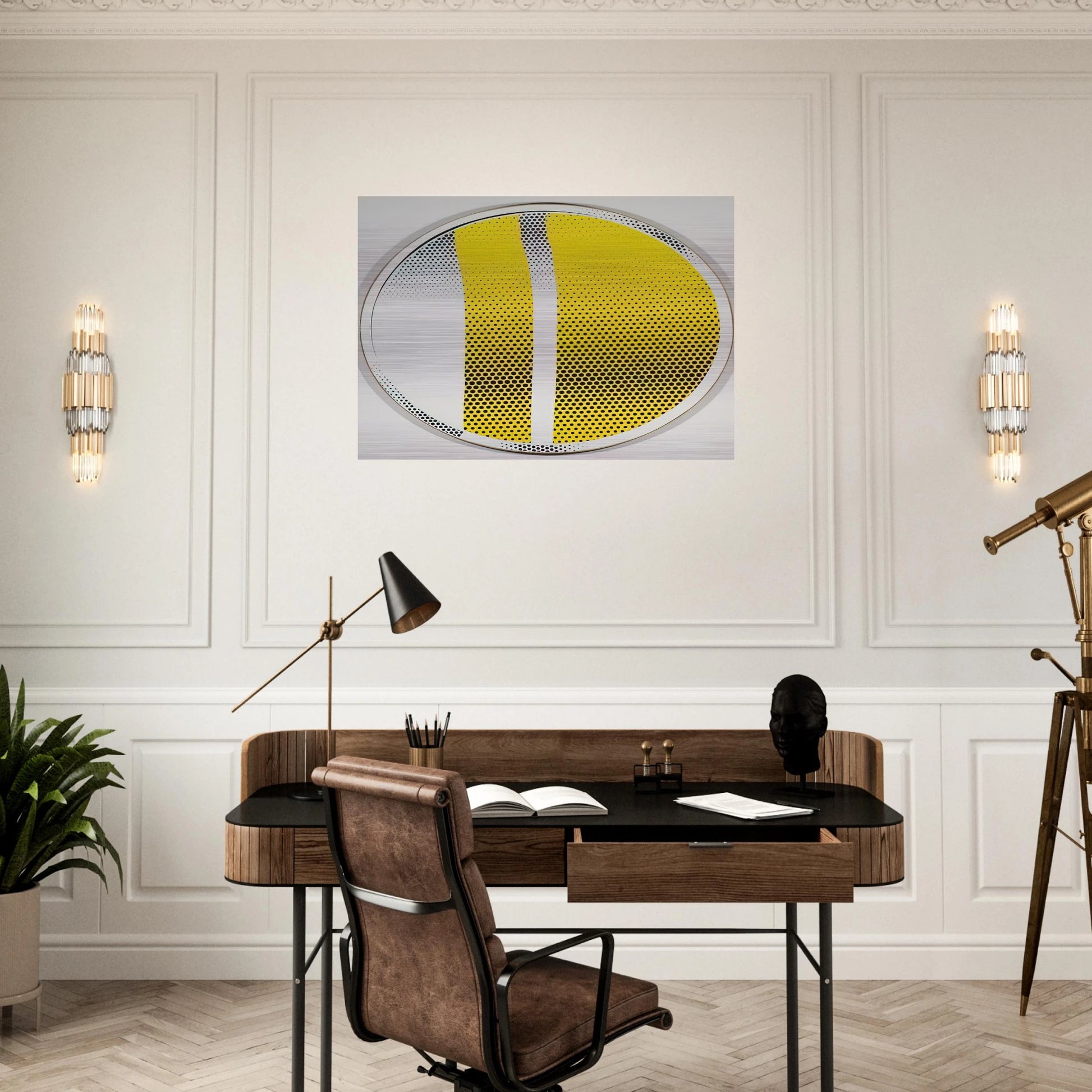MIRROR 4 1970 3 - Roy Lichtenstein Brushed Aluminum Print - 70x100 cm / 28x40 inches | Roy Lichtenstein Aluminum Print | Roy Lichtenstein Prints