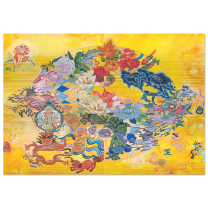 Asian Rendezvous - PD Pattern and Decoration - Miriam Schapiro Brushed Aluminum Print - 70x100 cm / 28x40 inches | Miriam Schapiro Aluminum Print | Miriam Schapiro Prints