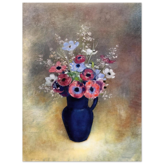 Odilon Redon - ANEMONES IN A JUG  75x100 cm / 30x40inches Fine Art Poster