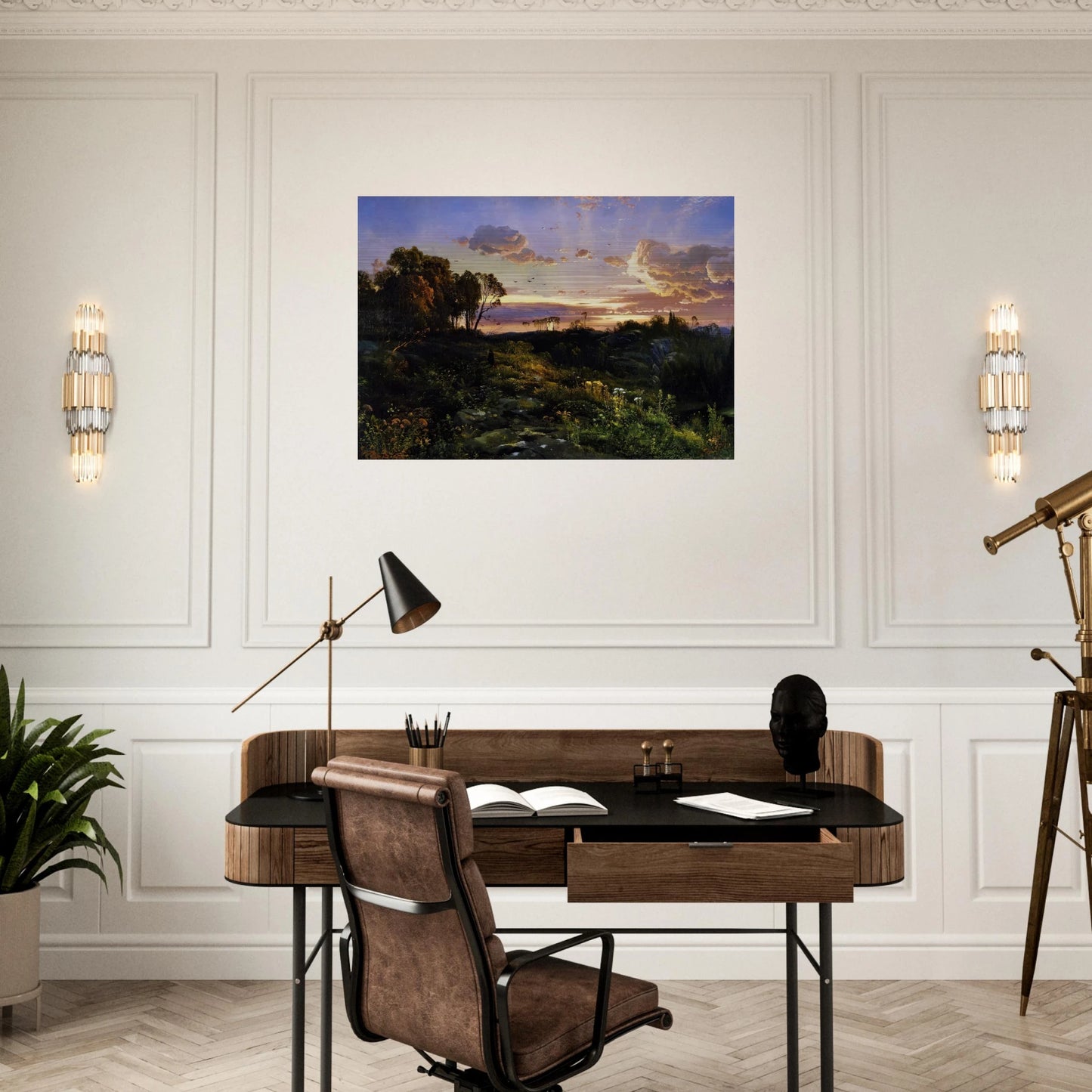 Dusk Wings - Thomas Moran Brushed Aluminum Print - 70x100 cm / 28x40 inches | Thomas Moran Aluminum Print | Thomas Moran Prints