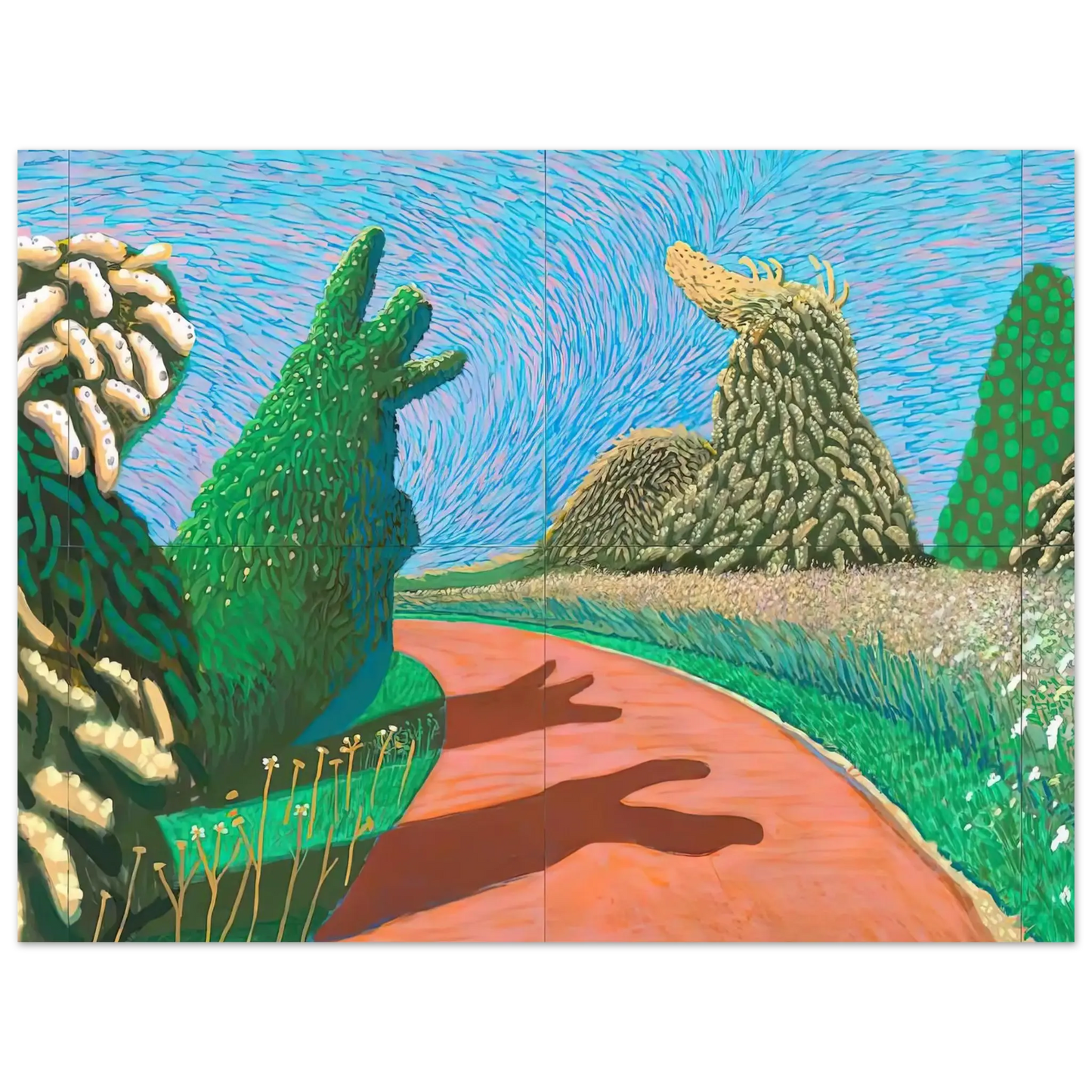 David Hockney - David Hockney Wall art - 27x35 cm / 11x14 Inches - Premium Wooden Framed Poster With Fine Art Paper - Wood frame