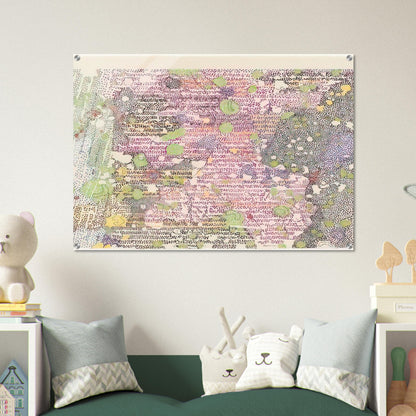 I PART OF SABINE D REGION SOUTHWEST MARE TRANQUILITATIS FROM LITHOGRAPHS BASED ON GEOLOGIC MAPS 1972 - Nancy Graves Acrylic Print - 70x100 cm / 28x40″ inches