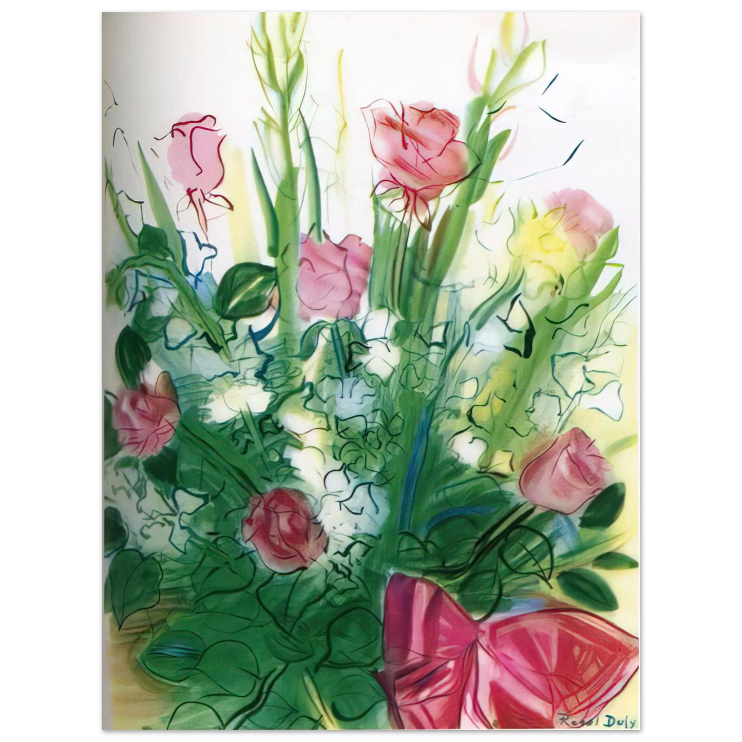 Raoul Dufy - BOUQUET OF ROSES  75x100 cm / 30x40inches Fine Art Poster