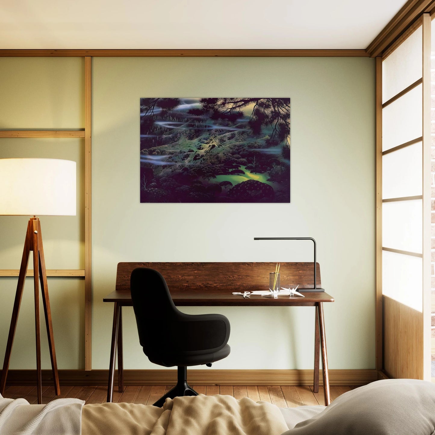 Symphonic Fantasy - Eyvind Earle Brushed Aluminum Print - 70x100 cm / 28x40 inches | Eyvind Earle Aluminum Print | Eyvind Earle Prints