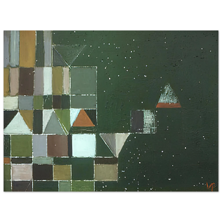 Victor Pasmore - SQUARE MOTIF GREEN LILAC 1948  75x100 cm / 30x40inches Fine Art Poster