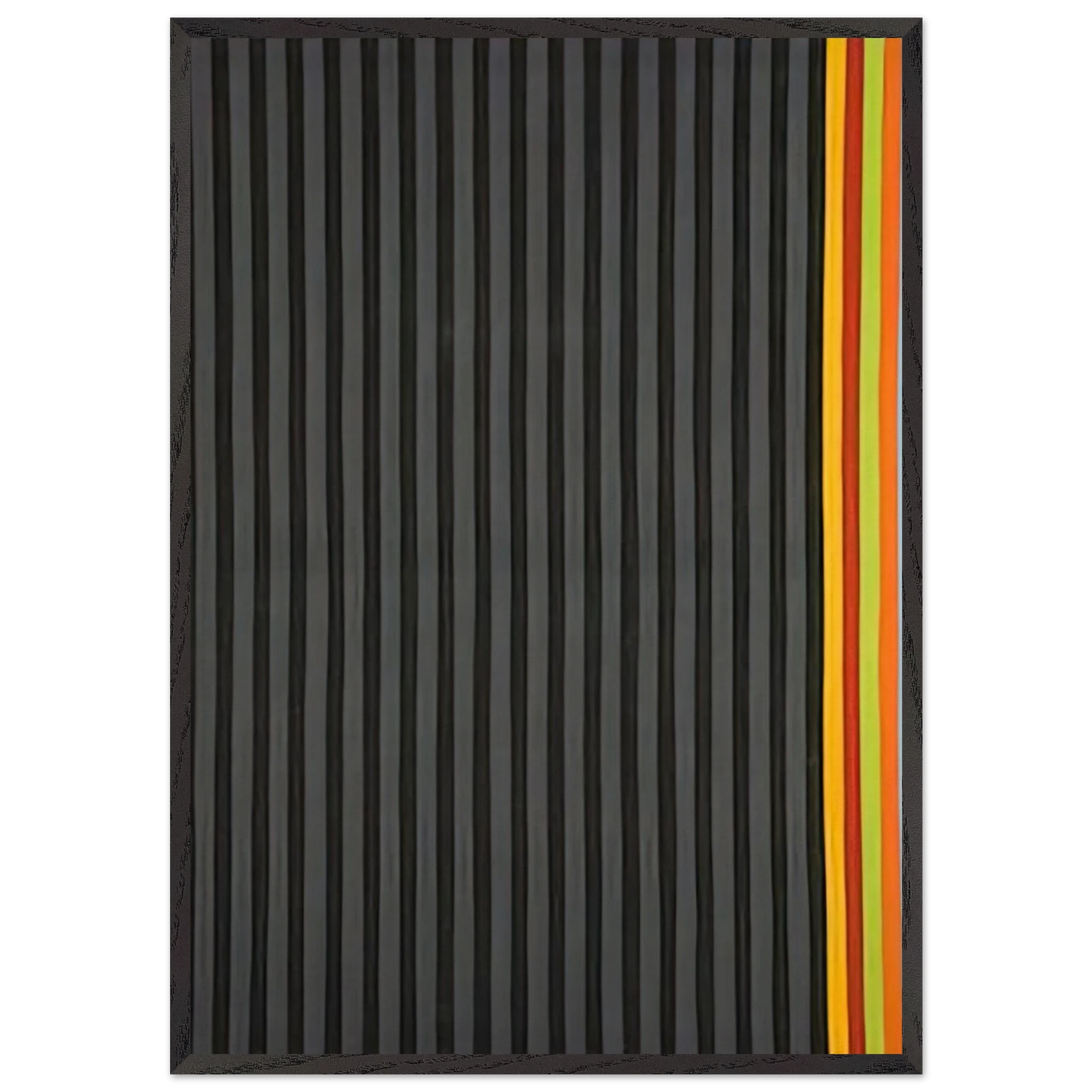 Licorice Stick - 1961 - Gene Davis 70x100 cm / 28x40 inches Framed Art Print – Black Wooden Frame