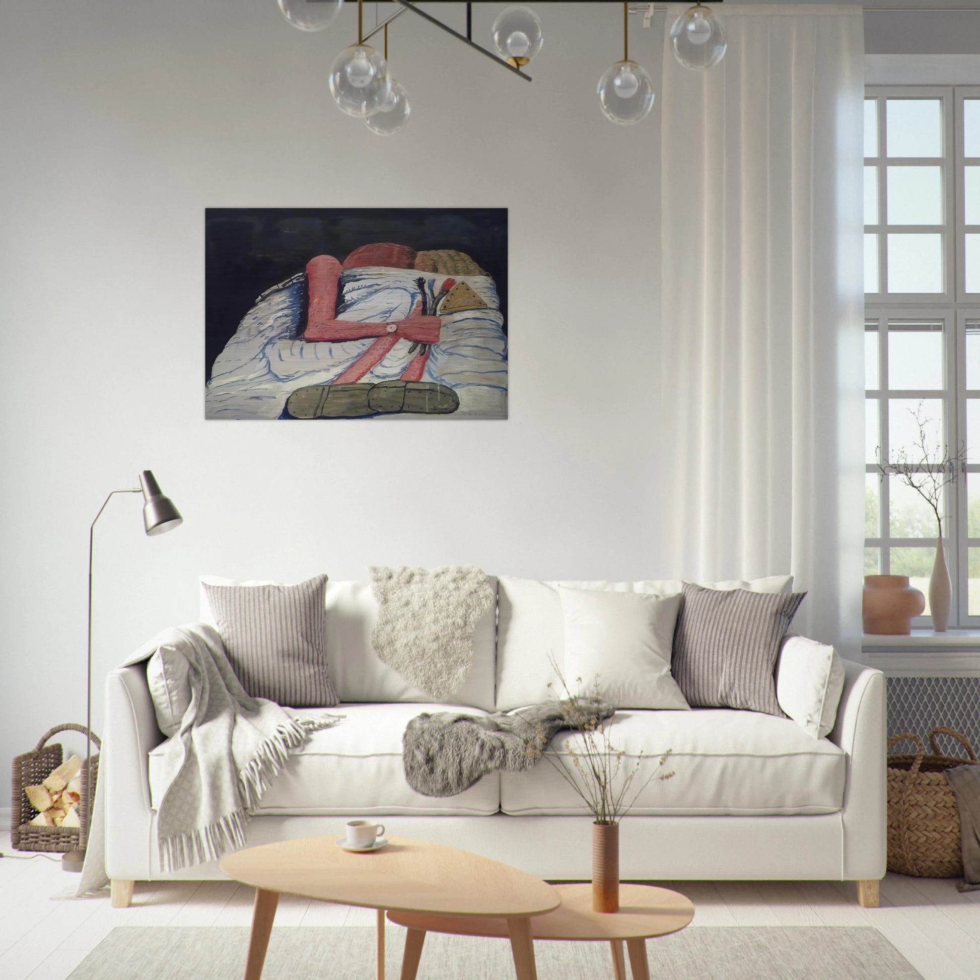 COUPLE IN BED - Philip Guston Brushed Aluminum Print - 70x100 cm / 28x40 inches | Philip Guston Aluminum Print | Philip Guston Prints