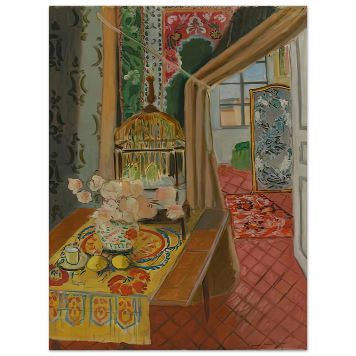 Henri Matisse - INTERIOR FLOWERS AND PARAKEETS 1924  75x100 cm / 30x40inches Fine Art Poster