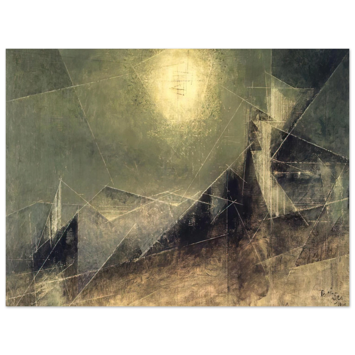 Lyonel Feininger - LUNAR WEB 1951  75x100 cm / 30x40inches Fine Art Poster