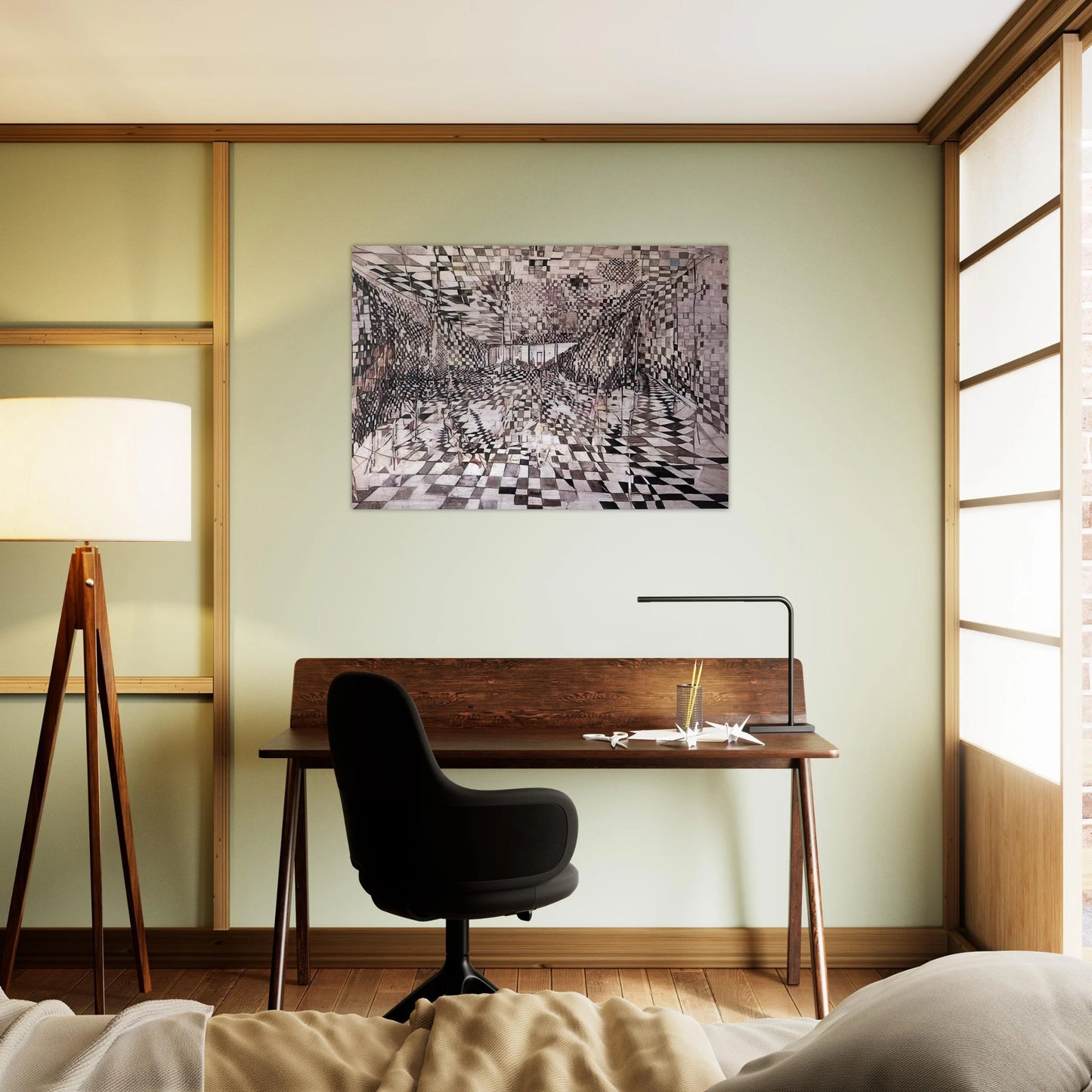 Enigma - 1947 - Maria Helena Vieira da Silva Brushed Aluminum Print - 70x100 cm / 28x40 inches | Maria Helena Vieira da Silva Aluminum Print | Maria Helena Vieira da Silva Prints