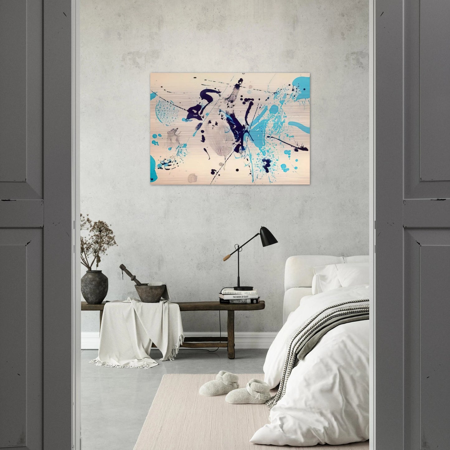 Blue Violet - Sam Francis Brushed Aluminum Print - 70x100 cm / 28x40 inches | Sam Francis Aluminum Print | Sam Francis Prints