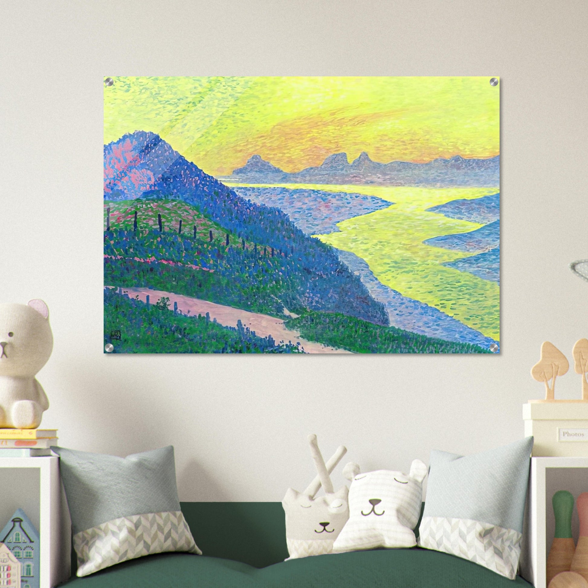SUNSET AT AMBLETEUSE 1899 - Theo van Rysselberghe Acrylic Print - 70x100 cm / 28x40″ inches | Theo van Rysselberghe Wall Art | Theo van Rysselberghe Prints