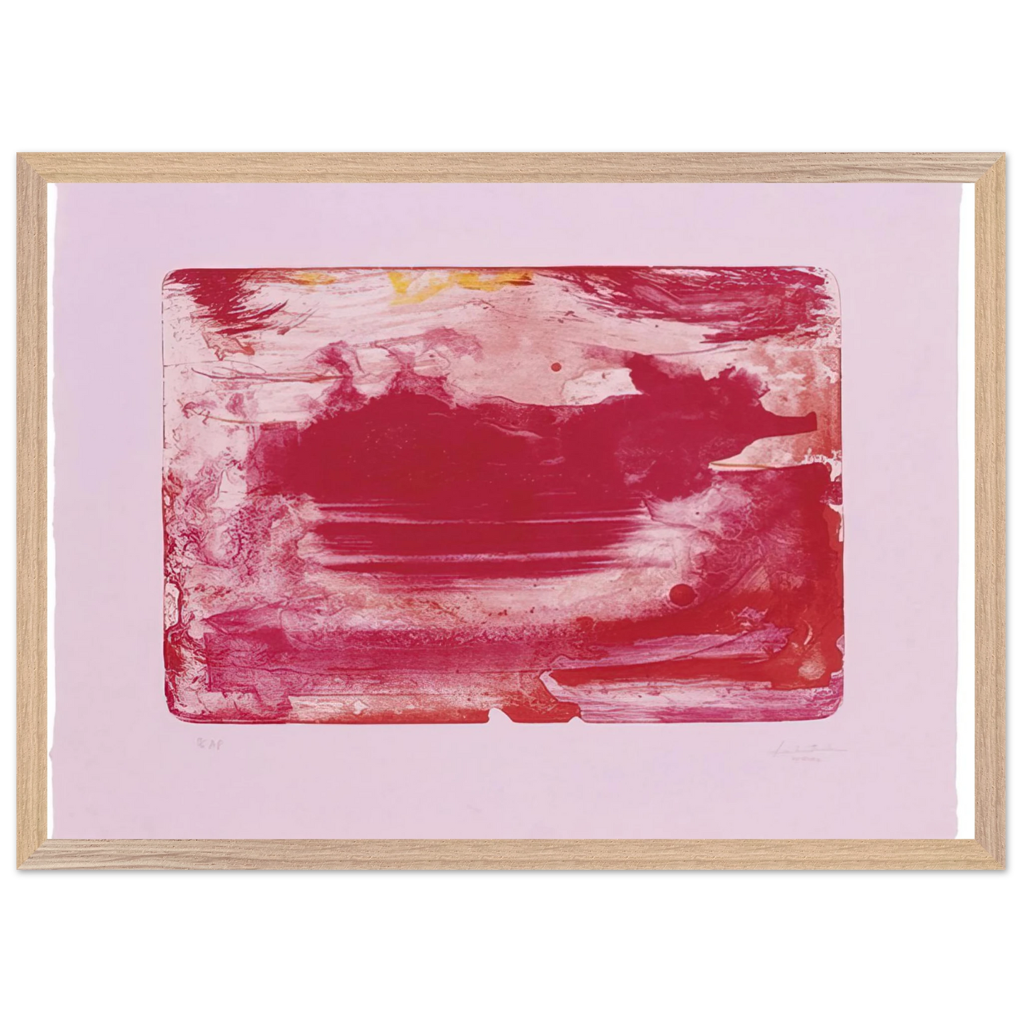 Helen Frankenthaler - The Red Sea - 1982 Wall art - 30x45 cm / 12x18 inches - Premium Wooden Framed Poster With Fine Art Paper-canvas - Wood frame