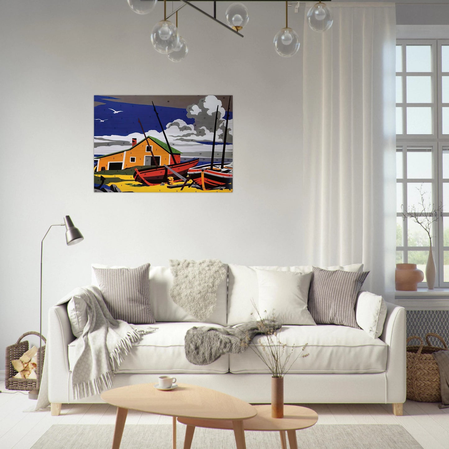 Do It Yourself  Seascape  - Andy Warhol Brushed Aluminum Print - 70x100 cm / 28x40 inches | Andy Warhol Aluminum Print | Andy Warhol Prints
