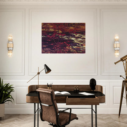 The Red Maple - 1914 - A.Y. Jackson Brushed Aluminum Print - 70x100 cm / 28x40 inches | A.Y. Jackson Aluminum Print | A.Y. Jackson Prints
