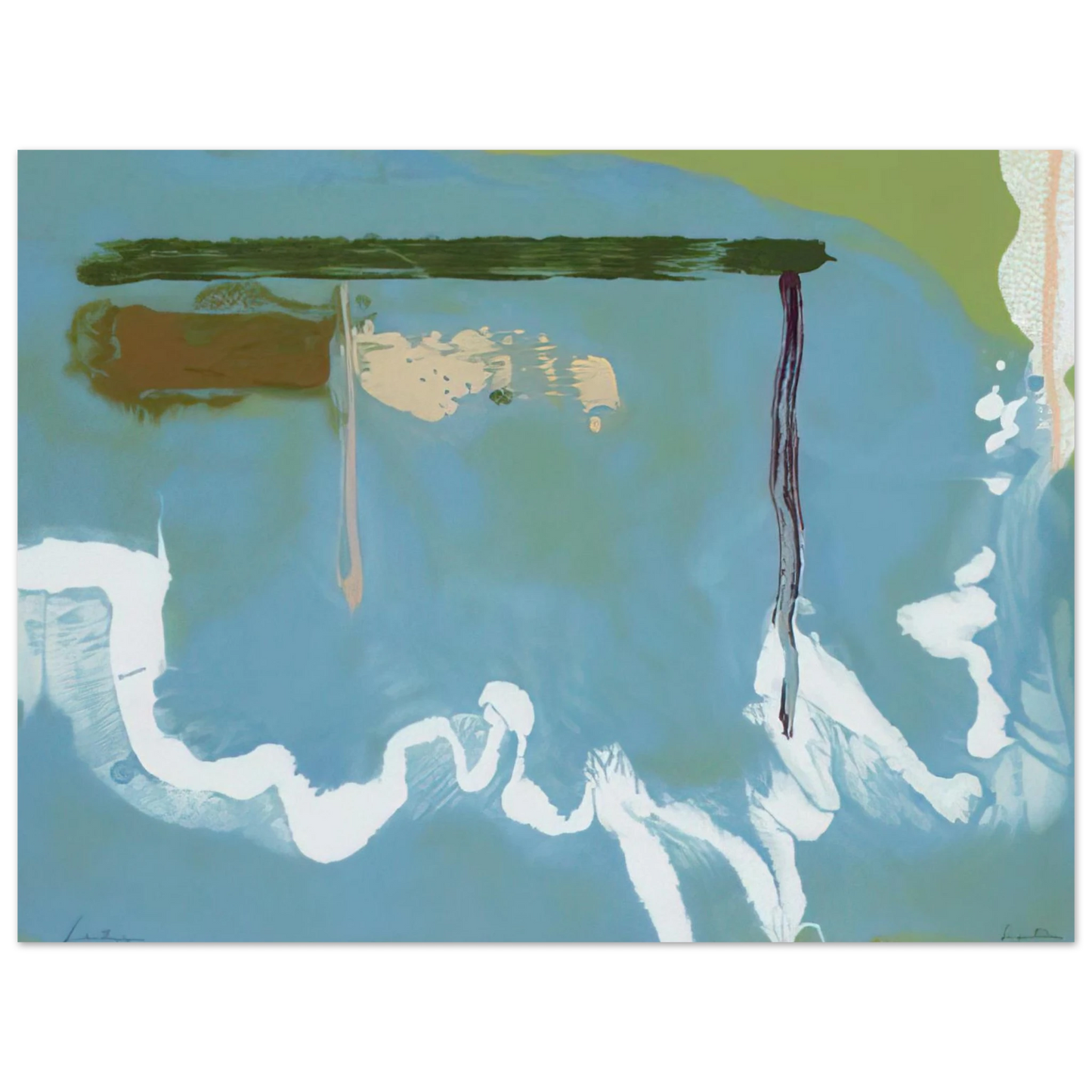Helen Frankenthaler - Skywriting - 1997 Wall art - 21x29.7 cm / 8x12" - Premium Wooden Framed Poster With Fine Art Paper-canvas - Wood frame