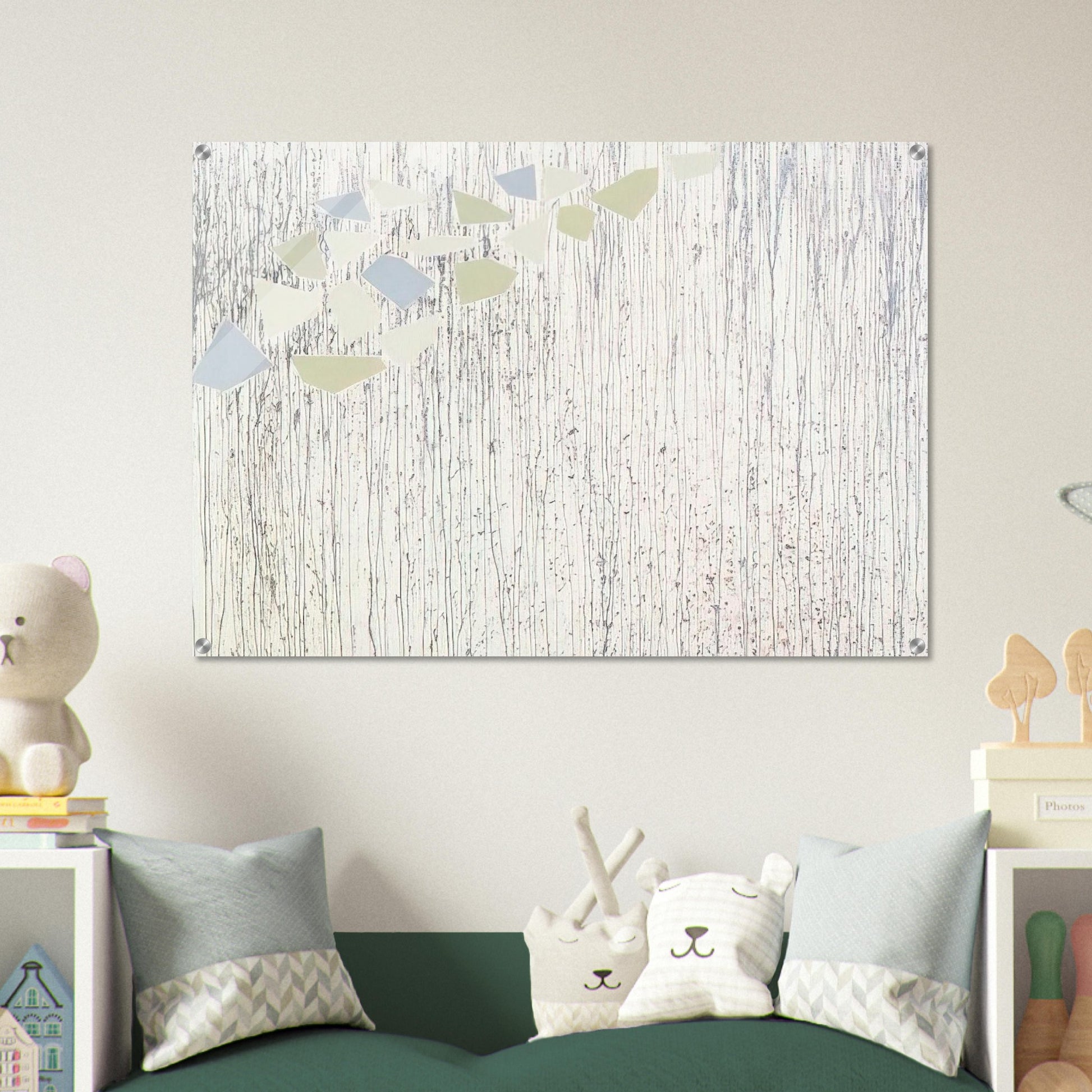 Pale colors on runs - Abstract Expressionism - Robert Goodnough Acrylic Print - 70x100 cm / 28x40″ inches
