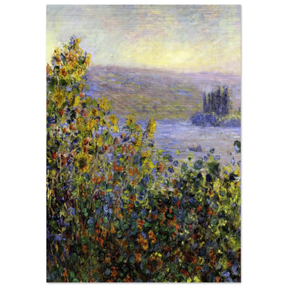 Flowers Beds at Vetheuil - claude monet Brushed Aluminum Print - 70x100 cm / 28x40 inches | claude monet Aluminum Print | claude monet Prints