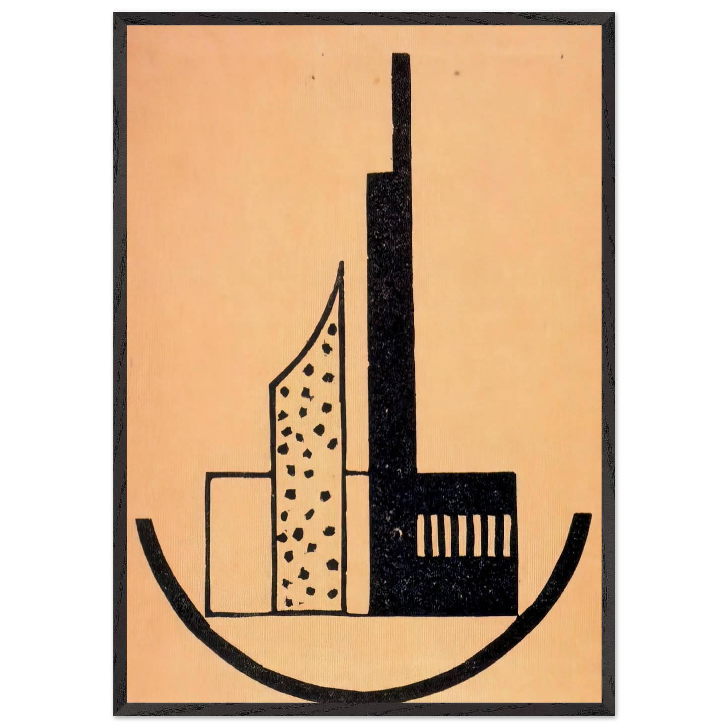 The storm - Laszlo Moholy-Nagy 70x100 cm / 28x40 inches Framed Art Print – Black Wooden Frame