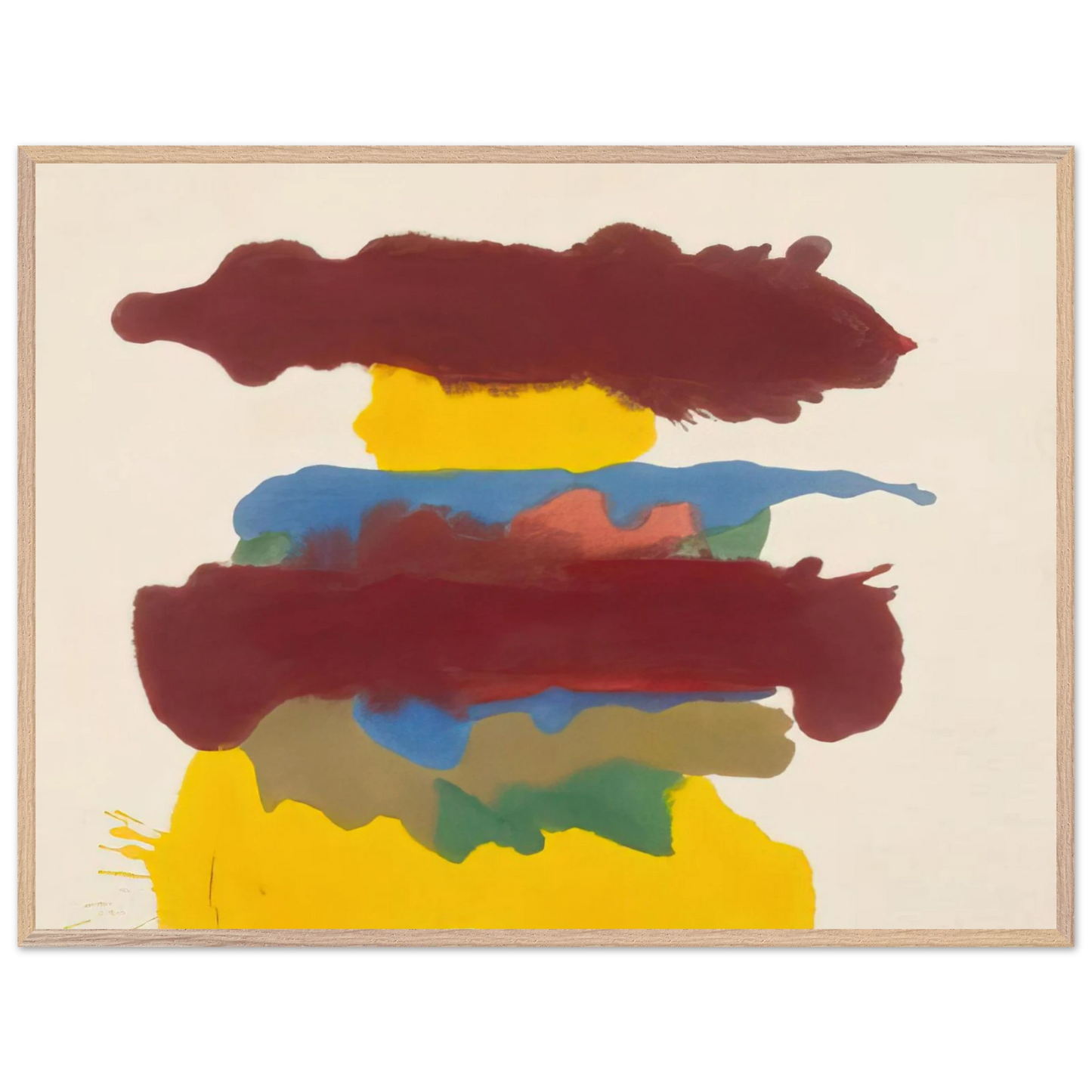 Helen Frankenthaler - Weather Change - 1963 Wall art - 60x80 cm / 24x32 inches - Premium Wooden Framed Poster With Fine Art Paper-canvas - Wood frame