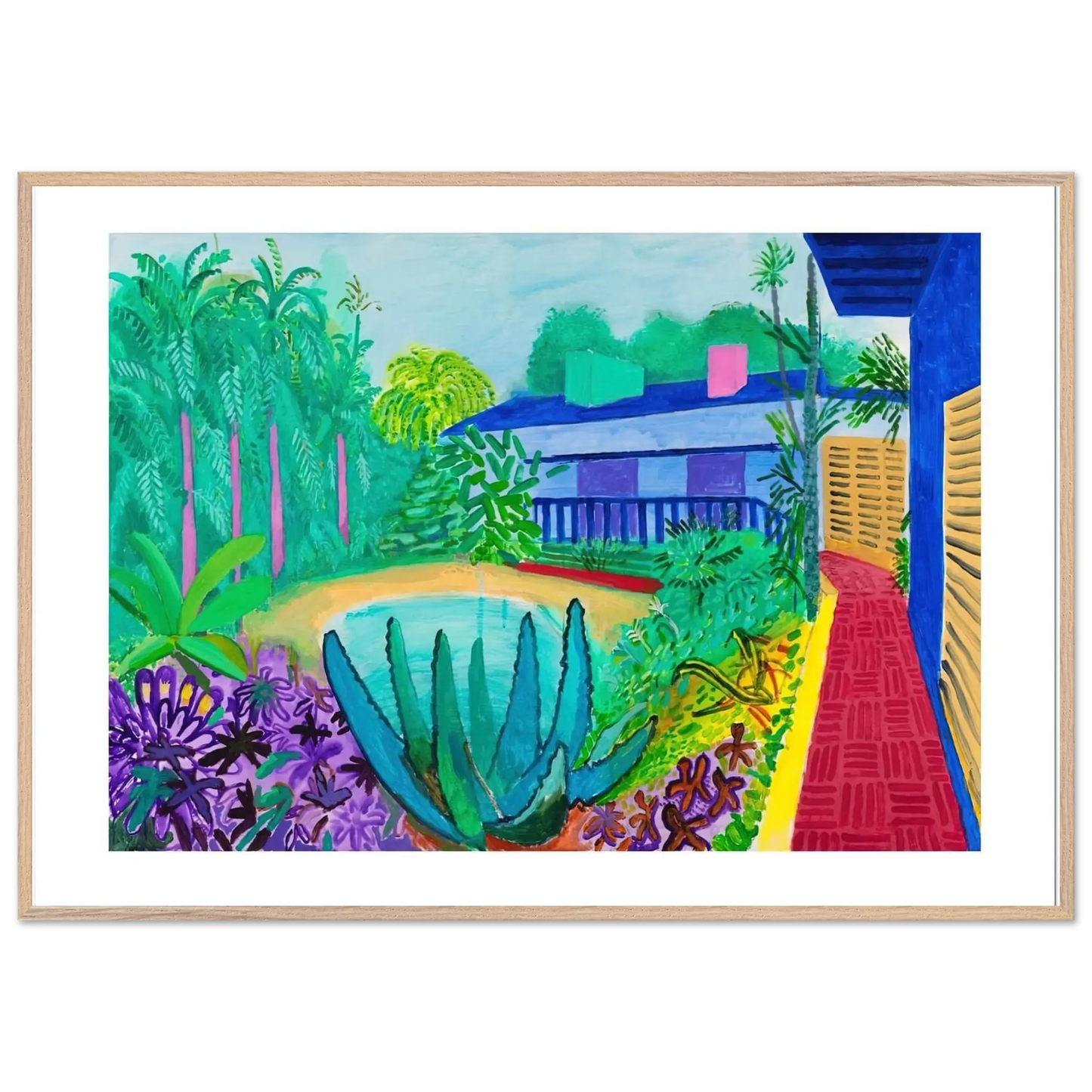 David Hockney - David Hockney Wall art - 30x40 cm / 12x16 Inches - Premium Wooden Framed Poster With Fine Art Paper - White frame