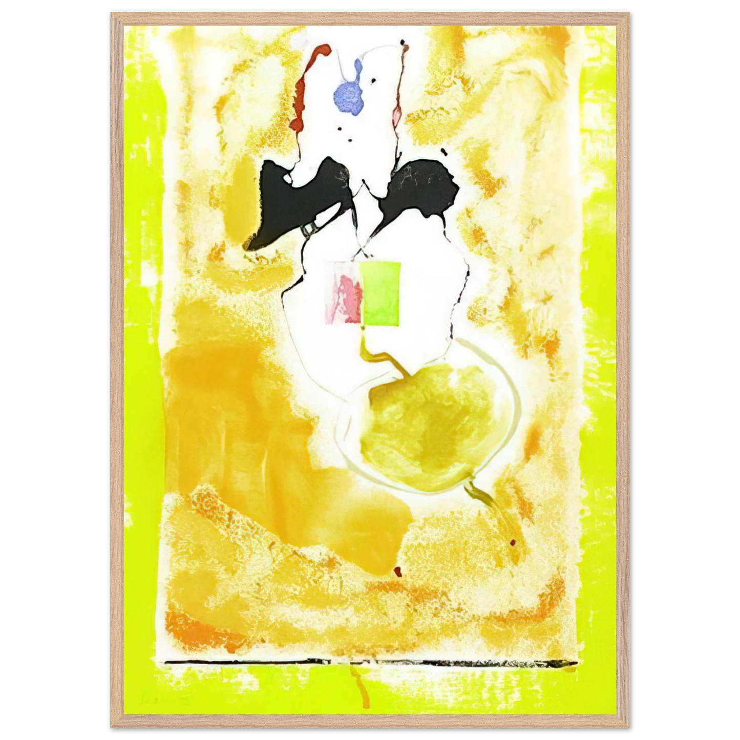 Helen Frankenthaler - Solar Imp - 2001 Wall art - 13x18 cm / 5x7 inches - Premium Wooden Framed Poster With Fine Art Paper-canvas - White frame