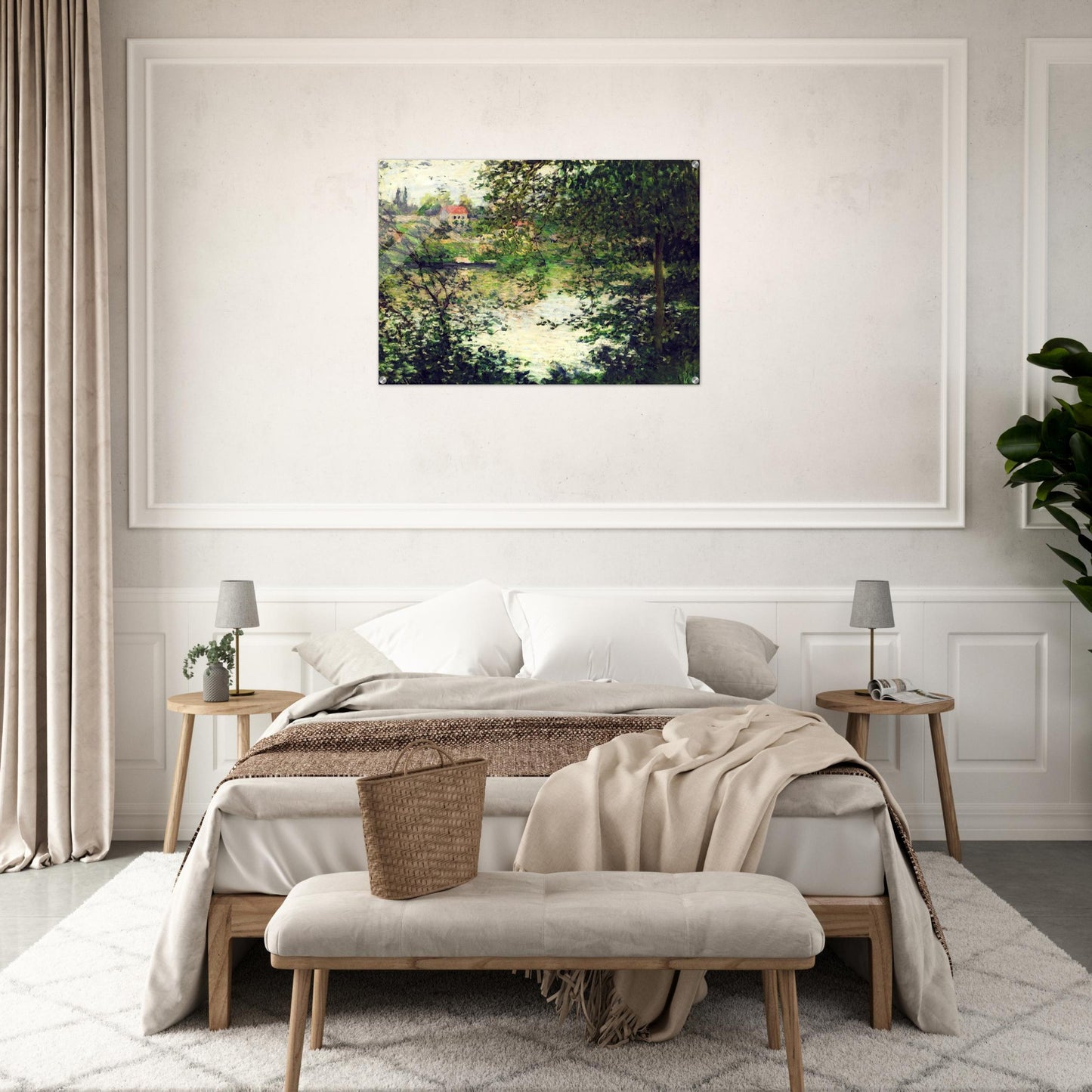 Ile de La Grande Jatte Through the Trees - claude monet Acrylic Print - 70x100 cm / 28x40″ inches | claude monet Wall Art | claude monet Prints