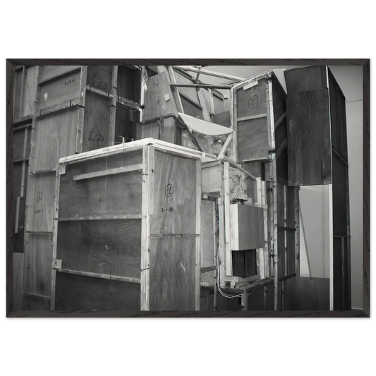 MERZBAU SEEN FROM THE OUTSIDE 1933 - Kurt Schwitters 70x100 cm / 28x40 inches Framed Art Print – Black Wooden Frame