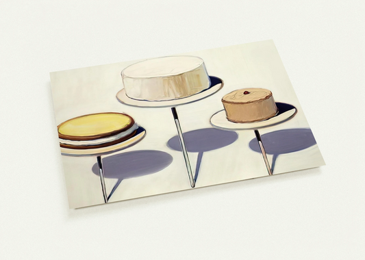 Display Cakes - 1963 By Wayne Thiebaud Pack of 10 Post Cards | Wayne Thiebaud Post Cards | A6 (10.5 x 14.8 cm) - 4.1 x 5.8 inches