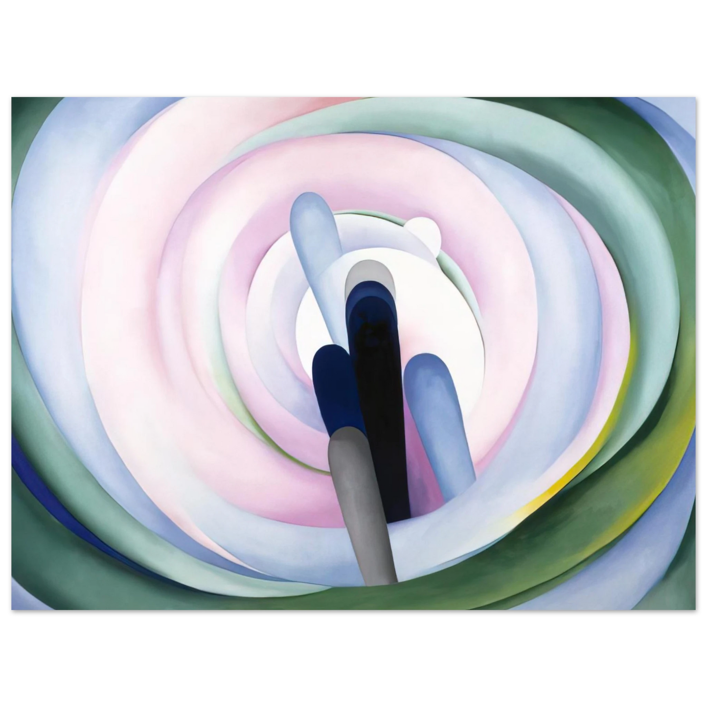 Georgia O'Keeffe - Grey Blue and Black, Pink Circle Fine Art Poster