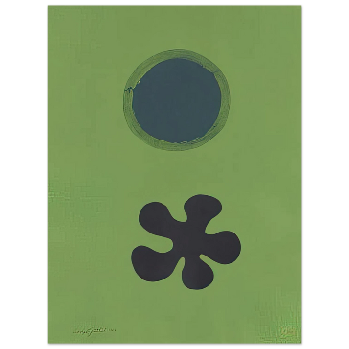 Adolph Gottlieb - Green Ground--Black Form - 1966  75x100 cm / 30x40inches Fine Art Poster