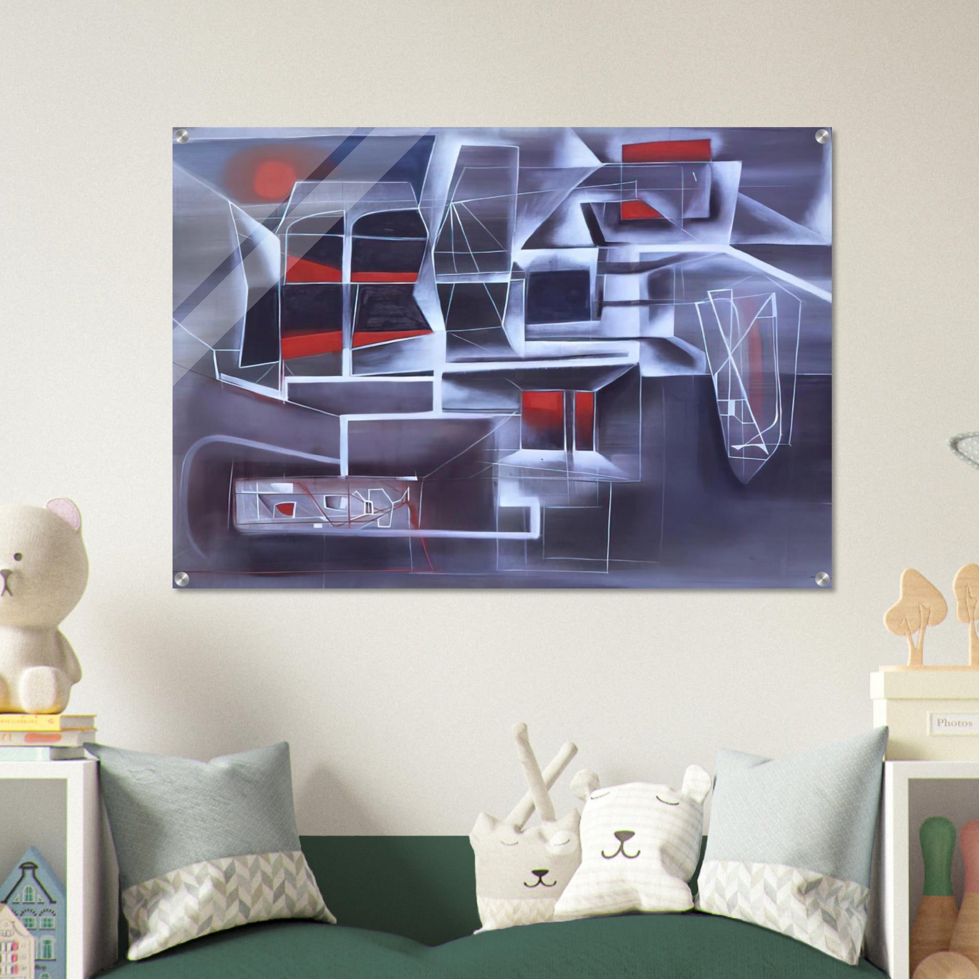 Night Subway - 1948 - Jimmy Ernst Acrylic Print - 70x100 cm / 28x40″ inches | Jimmy Ernst Wall Art | Jimmy Ernst Prints
