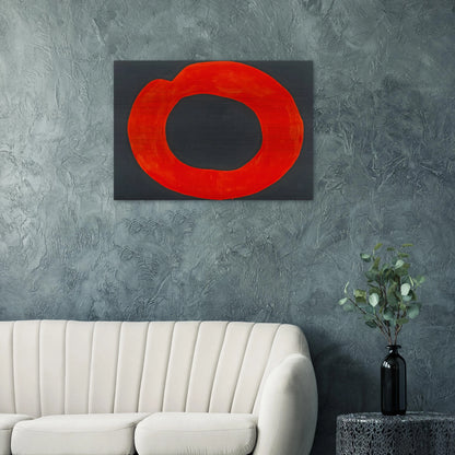 Red Circle on Black - 1965 - Jiro Yoshihara Brushed Aluminum Print - 70x100 cm / 28x40 inches | Jiro Yoshihara Aluminum Print | Jiro Yoshihara Prints