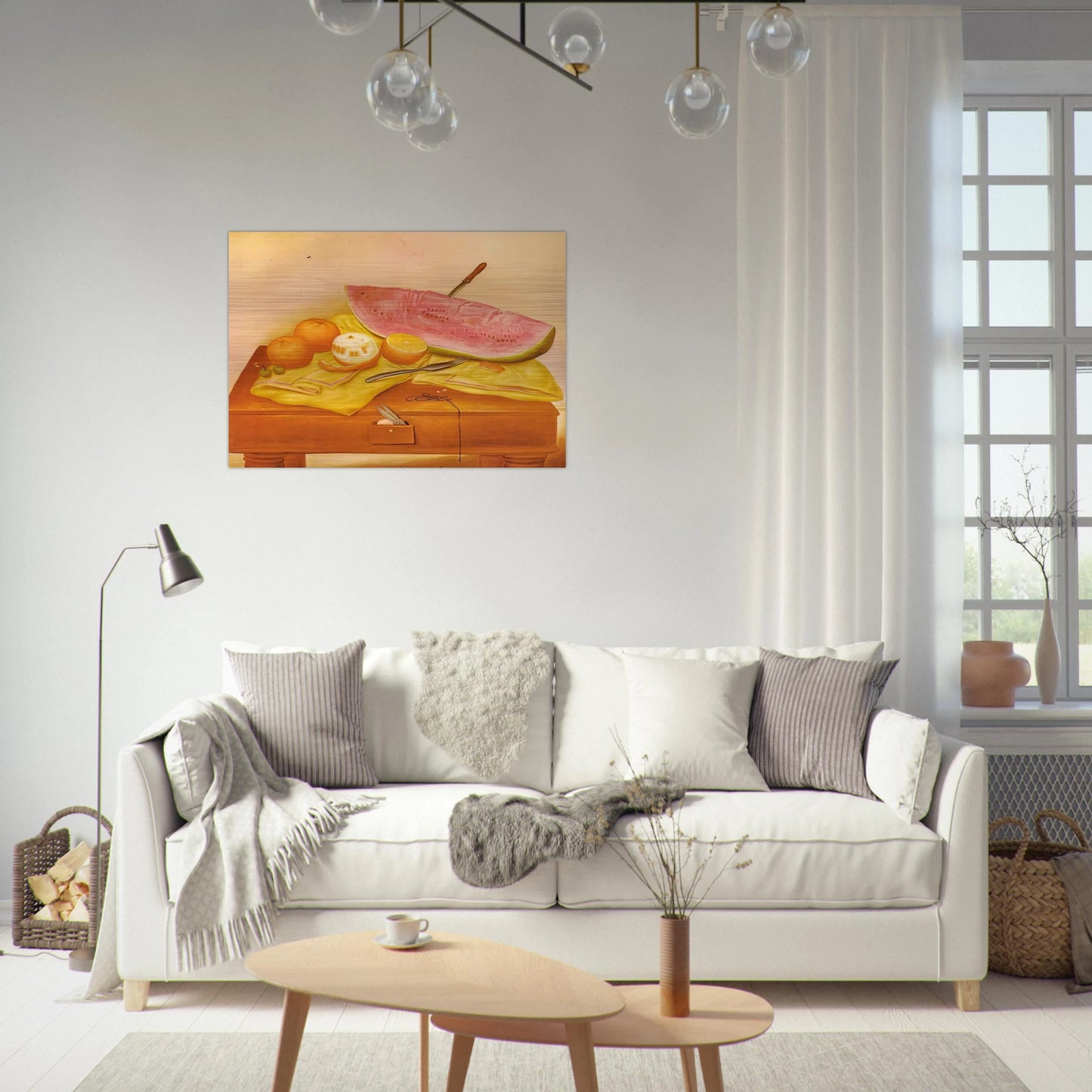 WATERMELONS AND ORANGES - Fernando Botero Brushed Aluminum Print - 70x100 cm / 28x40 inches | Fernando Botero Aluminum Print | Fernando Botero Prints
