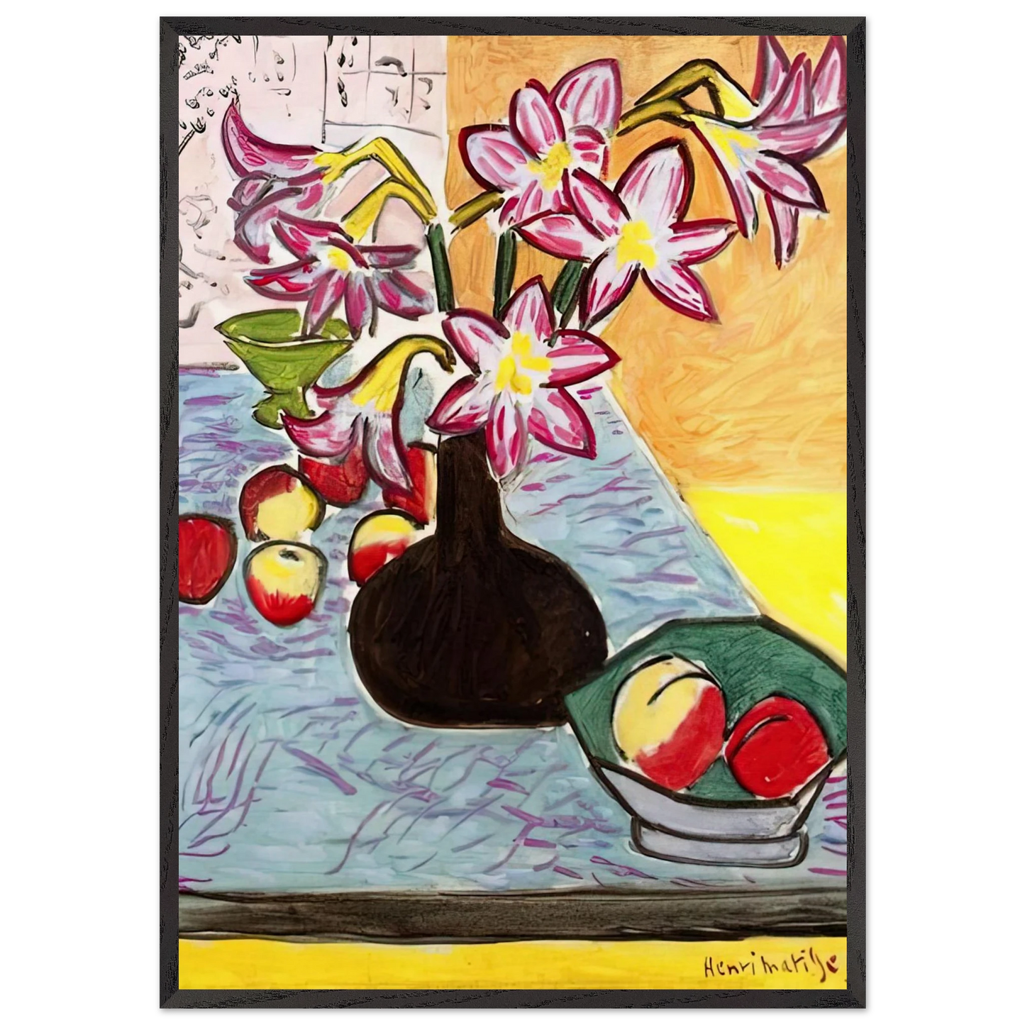 VASE OF AMARYLLIS 1941 - Henri Matisse 70x100 cm / 28x40 inches Framed Art Print – Black Wooden Frame