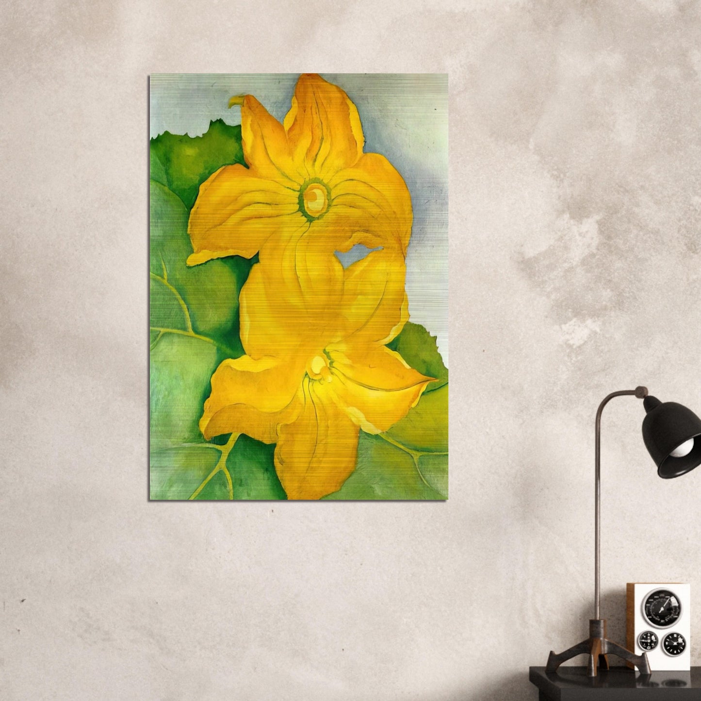 Squash Blossoms I - Georgia O'Keeffe Brushed Aluminum Print - 70x100 cm / 28x40 inches | Georgia O'Keeffe Aluminum Print | Georgia O'Keeffe Prints
