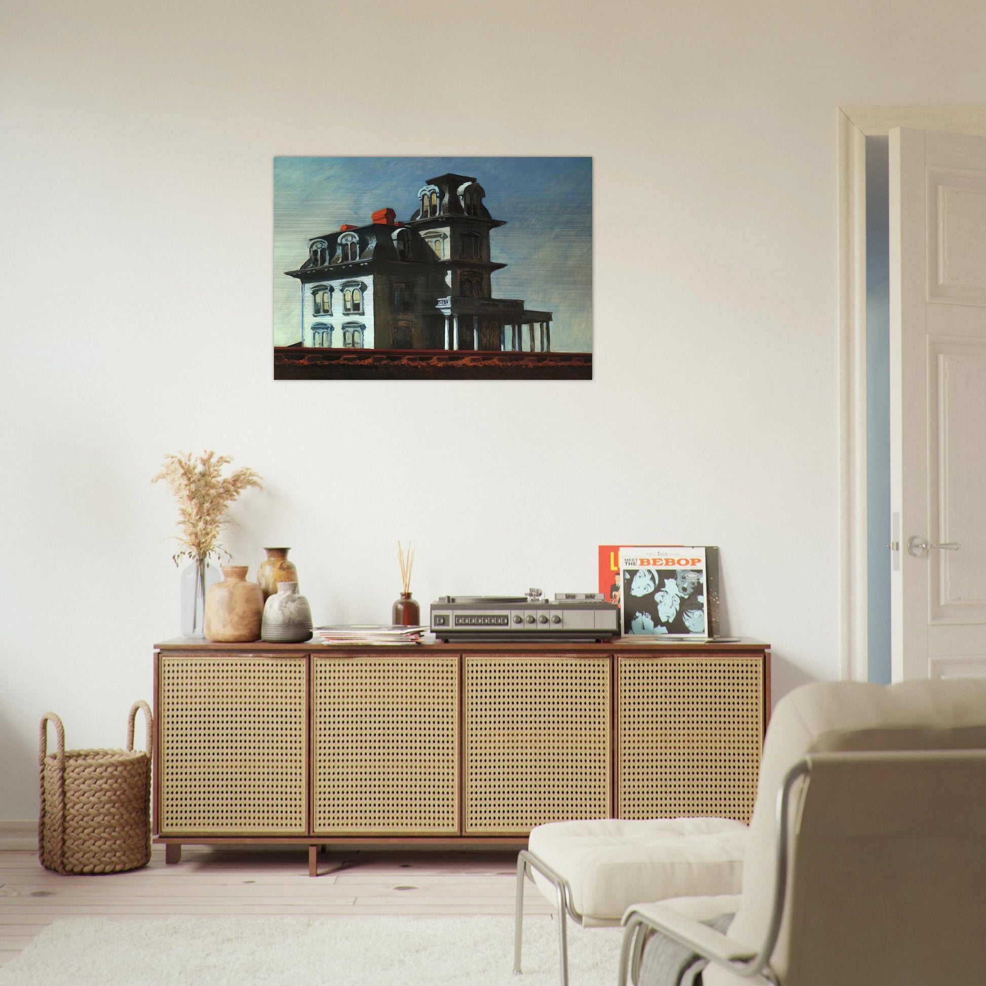 House by the Railroad - Edward Hopper Brushed Aluminum Print - 70x100 cm / 28x40 inches | Edward Hopper Aluminum Print | Edward Hopper Prints