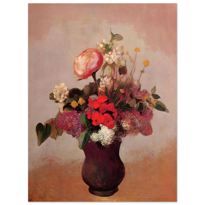 Odilon Redon - FLOWERS IN AA BROWN VASE  75x100 cm / 30x40inches Fine Art Poster