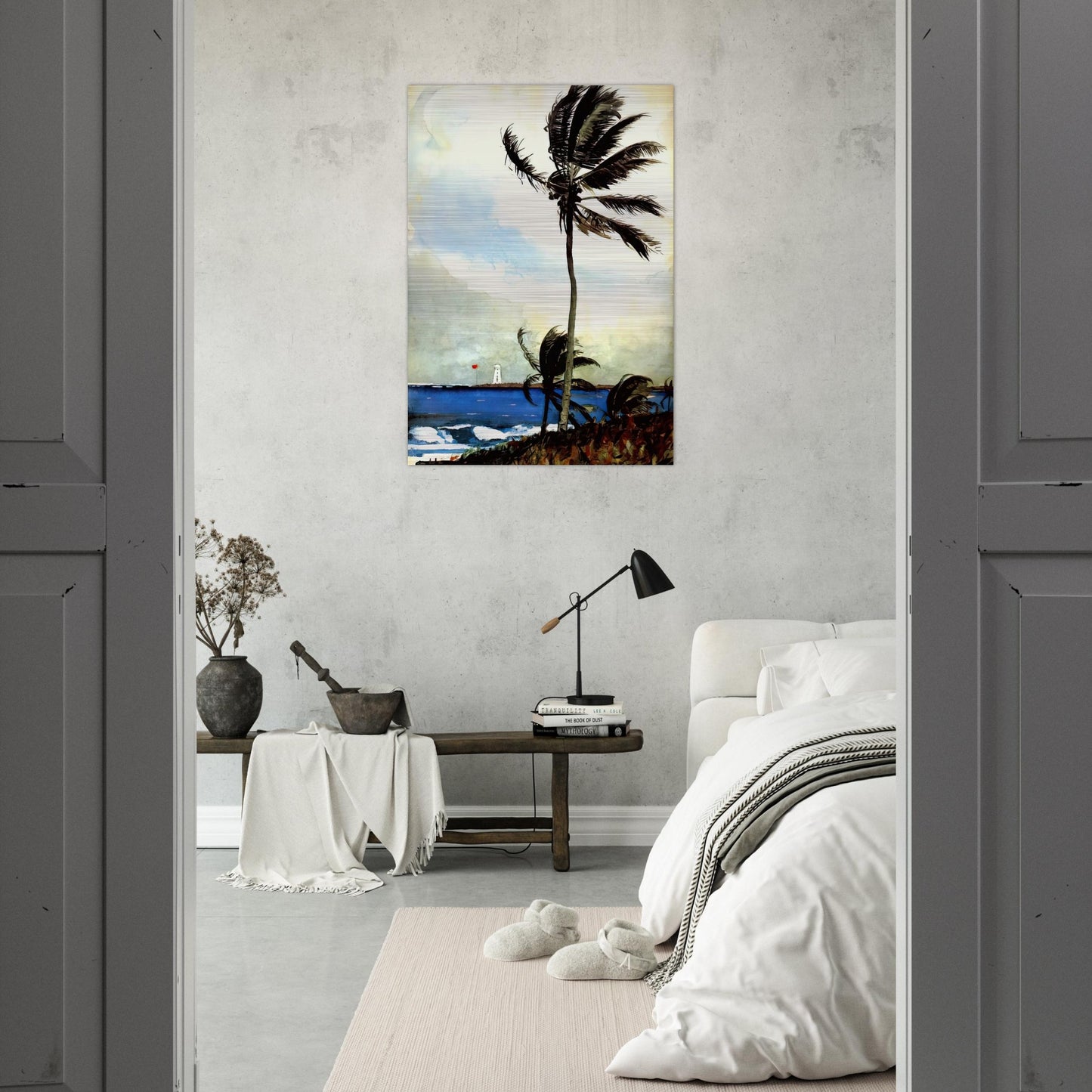 PALM TREE NASSAU - Winslow Homer Brushed Aluminum Print - 70x100 cm / 28x40 inches | Winslow Homer Aluminum Print | Winslow Homer Prints