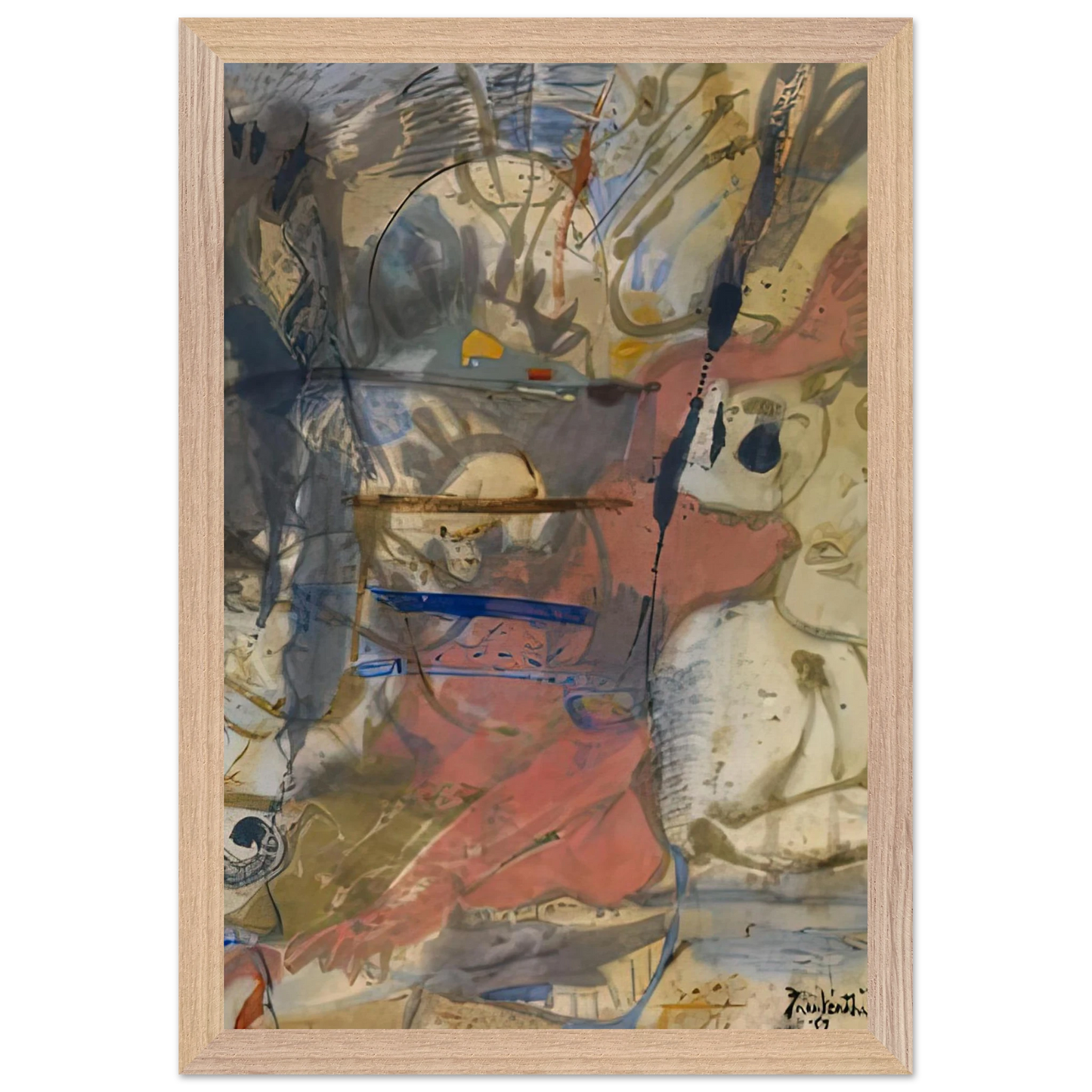 Helen Frankenthaler - Europa, 1957- Wall Art - 60x80 cm / 24x32 inches - Fine Art Poster-canvas - -