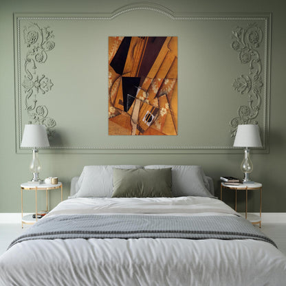 GUITAR AND GLASS 1914 - Juan Gris Brushed Aluminum Print - 70x100 cm / 28x40 inches | Juan Gris Aluminum Print | Juan Gris Prints