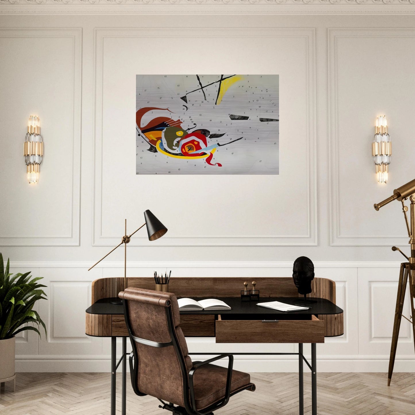 Do It Yourself  Violin  - Andy Warhol Brushed Aluminum Print - 70x100 cm / 28x40 inches | Andy Warhol Aluminum Print | Andy Warhol Prints