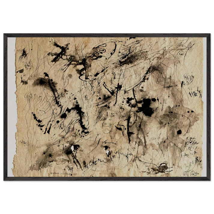 UNTITLED 1951 1 - Jackson Pollock 70x100 cm / 28x40 inches Framed Art Print – Black Wooden Frame
