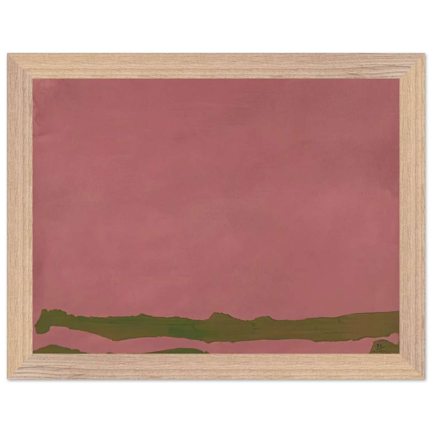 Helen Frankenthaler - Green Likes Mauve - 1970 Wall art - 30x45 cm / 12x18 Inches - Premium Wooden Framed Poster With Fine Art Paper - Black frame